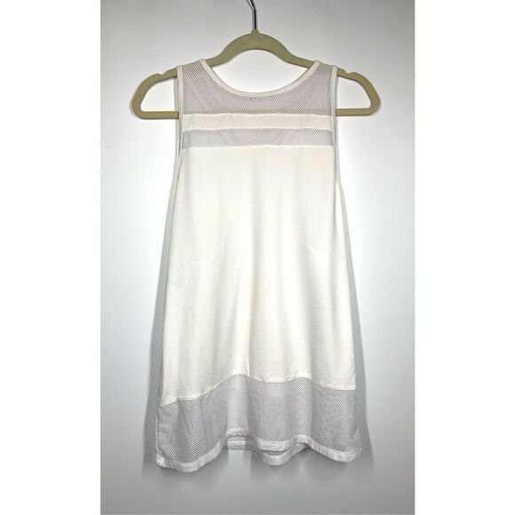 Fabletics Bianca White Athletic Racerback Mesh Tunic Tank Women Size L - Picture 1 of 3